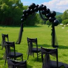 Orange Organza Chair Back Bow Decor, Organza Bow Decor Ribbon For Halloween, Weddings, Christmas, Easter, Outdoor Parties & Festivals. DIY-Friendly Bowknot For Various Holiday Decorations