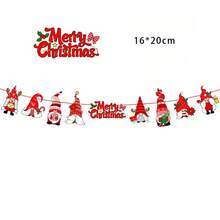 Christmas Theme Hanging Decor Santa Claus Snowman Christmas Tree Pattern Banner Spiral Swirl Merry Christmas Party Decor