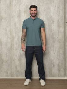 Men's Polo Shirt In Polyamide, Elastic Ice Fabric, Style And Quality - 綠色 - 查看 2