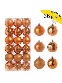 36pcs/Set Christmas Balls Set - Assorted Styles, Plastic Hanging Decorations For Christmas Tree, Bohemian Style, Ideal For Thanksgiving, Christmas Decorations, Scene Decor, Festivals Decor, Room Decor, Home Decor, Offices Decor, Theme Party Decor, Christmas Decor, Christmas Balls Winter Christmas Decorations Home Christmas Gifts Christmas Decor