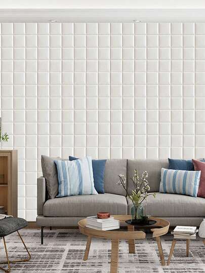 Bộ 6 miếng, 30*30cm, Miếng dán tường 3D tự dính, Miếng đệm trang trí chống va chạm, Miếng dán tường cao cấp giả da, Lớp phủ toàn diện, Độ bám dính cao. Giấy dán tường giả da mềm mại, Thích hợp để trang trí tường, lý tưởng cho khung giường, đầu giường và tường phòng.