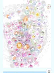 3D Cute Stickers Cartoon - Hot Dog Sushi Bubble Stickers Kawaii Mini Fluffy 3D Reusable Fluffy Scrapbook Planning Diary Notebook Computer Mobile Phone Case Decoration (Solid Products)