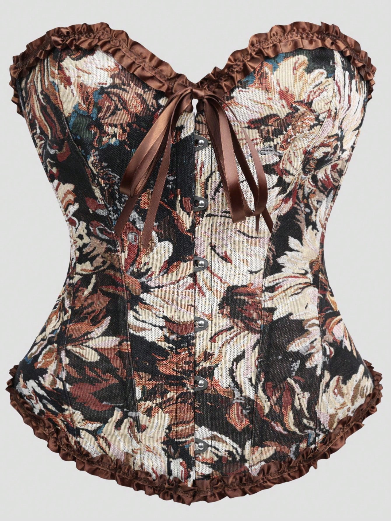 ملابس علوية كورسيه علوي من الدانتيل بلون القهوة مع...