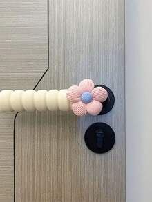 4-1 Pc Light Color Floral Door Handle Protector, Quiet Anti-Collision Door Guard, Static Electric Door Handle Protector To Prevent Damage To Walls And Door Locks, Suitable For Bathroom, Outdoor, Bedroom, Door Handles