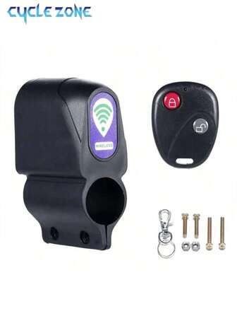 1pc Bicycle Remote Control Anti-Theft Alarm, Smart Wireless Remote Control Alarm Lock For Mountain Bike (Requires User To Purchase And Install Battery)