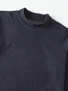 2 件男士圆领长袖 T 恤 + 裤子，温暖休闲内层羊毛运动衫上衣和下装，适合秋冬季 - 灰色 - 查看 3