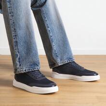 Men's Breathable Mesh Slip-On Sneakers Hands-Free Casual Walking Shoes Lightweight Comfortable Non-Slip - 藏蓝色 - 查看 6