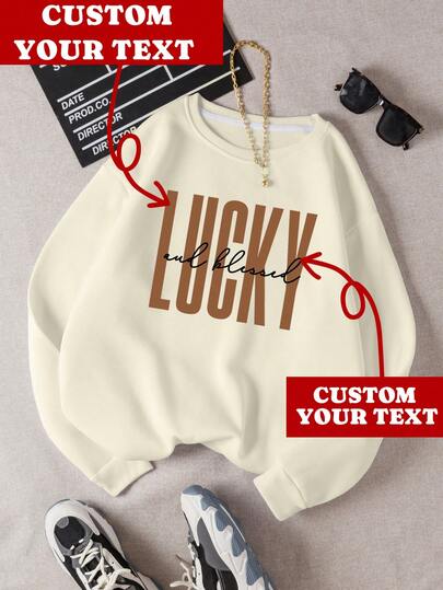 Fügen Sie Ihren Text hinzu, um Ihren personalisierten Hoodie zu gestalten, passen Sie Ihren Namen an, passen Sie einen Slogan an. Langärmeliger Rundhals-Hoodie, Damen-Hoodie, geeignet für den täglichen Gebrauch, geeignet für Herbst, Erntedankfest, als Geschenk für sie, als Geschenk für Familienmitglieder.