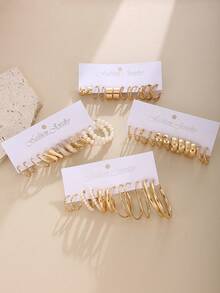 Women Earring Sets - Gold - View 4