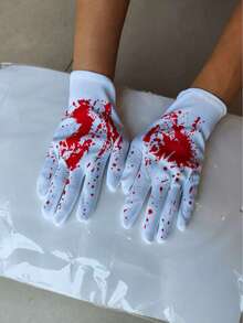 3pcs Set/Halloween Party Decoration Blood Gloves, Bloodstained Socks, Aprons Cosplay, Makeup Ball Props - Multicolor - View 6