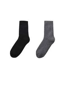 2双新款冬季保暖女袜 羊毛女袜 超厚实心美利奴羊毛袜 防寒防雪毛圈袜 圣诞礼物