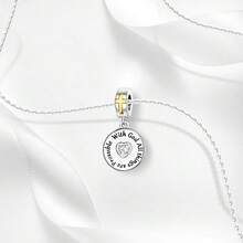 1 pieza Colgante con cruz y corazón plateado en plata de ley 925, adecuado para pulsera, collar DIY y uso diario de mujer