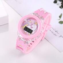 Luminous Watch + Cute Macaron Color Silicone Watch + Delicate Bracelet Combo Set, Suitable For Birthday, Halloween, Vacation Gifts, - Pink - View 4