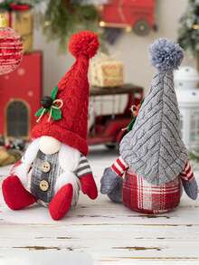 1 szt. pluszowych krasnali świątecznych, dzianinowych czapek pluszowych krasnali, skandynawskich figurek, nordyckich pluszowych ozdób krasnali, ozdoby świąteczne krasnali, dekoracja stołu, ozdoby świąteczne do wystroju domu