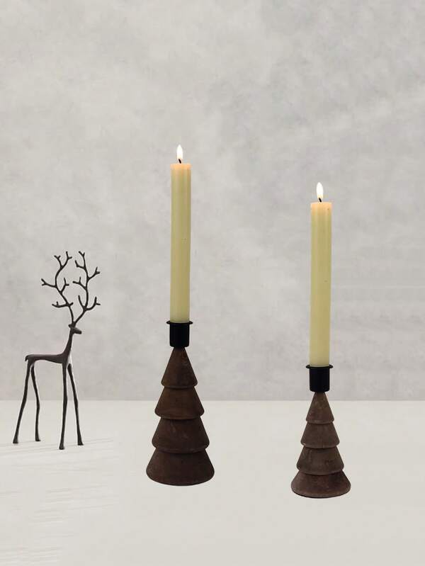 1 Stück rustikaler handgefertigter Holz-Weihnachtsbaum Kerzenhalter, Landhausstil Kiefernholz Heim Dekorationen Kerzenständer für Weihnachtsdekoration, Feiertags-Deko, Raumdekoration, Party-Deko, Weihnachtsgeschenke
