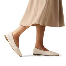 Women Slip On Pointed Toe Ballet Arch Support Stylish Casual Comfortable Washable Working Walking Flats Shoes - Apricot - View 7