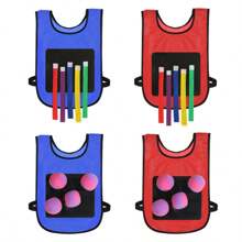 Family Fun Sticky Ball Game Set, Kids Grab Belt, Kindergarten Tug Tail Game Props, Sticky Vest, School Outdoor Sports Toys, Throwing Obstacle Interactive Game Props, Youth Outdoor Sports Sensory Training Sticky Vest Toy Ball - Multicolor - View 7