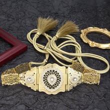 1piece Chic Morocco Caftan Belt Rope Tassels Chain For Women Gold Color Hollow Arabesquitic Arabic Bridal Robe Belt Summer, School Fall, Autumn, Halloween - Metal Belt Accessories - View 10