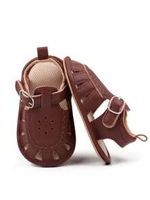 yibubu Yibubu braune Babyschuhe, Babyschuhe für Mädchen und Jungen, einfach und modisch, weiche Sohle rutschfest, Neugeborenen-Babyschuhe, Erste Laufschritte