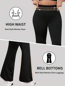 1 条大码休闲裤，修身腰部设计，适合休闲、运动、瑜伽、四季穿着 - 黑色 - 查看 7