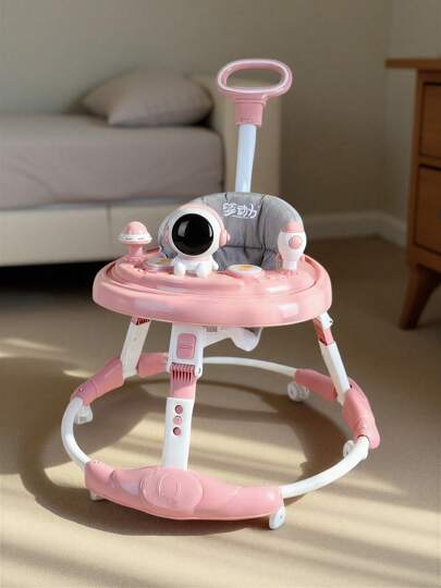 Andador de Aprendizaje para Bebé Multifuncional Antivuelco y Antipiernas en O, Plegable con 6 Alturas Ajustables, Asiento Cómodo y Ruedas Silenciosas, Tacatá Estable y Resistente para Niños de 6 a 18 Meses