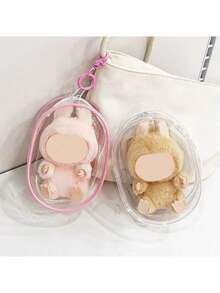 15cm Plush Toy Protective Case With Canvas, For LBB A Second-Generation Sitting And Crossbody Bag, PVC Transparent Crossbody Bag, And A Dust-Proof Storage Bag - Multicolor - View 9