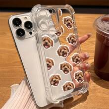 Un diseño de patrón de cabeza de perro lindo con una funda de teléfono transparente y minimalista de moda, que ofrece protección en las cuatro esquinas y función anti-caída, compatible con  17/17 Air/17 Pro/17 Pro Max/  16/16 Pro/16 Pro/Max/16 Plus/15/15 Pro Max/15 Pro/15 Plus/14/14 Pro/14 Plus/14 Pro Max/13/13 Pro/13 Pro Max/12/12 Pro/12 Pro Max/111111 Pro/11 Pro Max. Funda de teléfono Apple a prueba de golpes, mate, resistente a caídas, lente completamente envuelta, silicona, carcasa dura, soporte magnético, elegante y creativa. - Transparente 117-1-1 - Ver 8