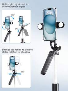 3-In-1 Selfie Stick Tripod With Fill Light, Durable Stainless Steel Design, Bluetooth Remote, Stable Tripod Support, Compatible With IOS And Android Phones, Suitable For Live Streaming, Video Shooting, Summer Vacation, Travel, Fill Light, Outdoor Activities, Live Vlogging And More - Multicolor - View 8