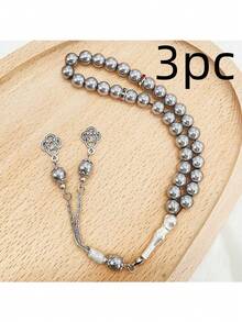 1pc 33pcs 8mm Black Onyx Prayer Beads Islamic Tasbih Misbaha Bracelet, Turkish Style - Multicolor - View 16