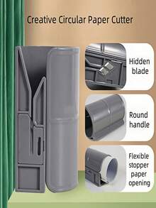 1 pieza Cortador de papel cilíndrico talla grande vendido, una herramienta de corte específicamente para papel de regalo de Navidad, un cuchillo de corte de papel que facilita un corte limpio. Con su hoja afilada y un funcionamiento suave, no se atascará en el papel.