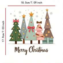 1 pieza/2 piezas/3 piezas Vinilo de transferencia de calor/Papel de planchar con diseño de árbol de Navidad - Verde, Marrón, Dorado, Rosa, Azul para decoración navideña - Para camisetas, ropa, bolsas, almohadas con plancha o lavado - Texto "Feliz Navidad" - Compatible con tela, papel, tarjetas - Esencial para manualidades navideñas, decoración navideña, personalización de ropa de fiesta, diseño alegre navideño, plano 2D