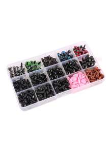 15 件塑料安全眼睛和鼻子，手工娃娃眼睛和熊鼻子（带垫圈），适用于万圣节装饰、圣诞节装饰、DIY 工艺品、钩针娃娃和毛绒动物（各种尺寸）、装饰房间、装饰房屋工具套装、学生手工学校用品