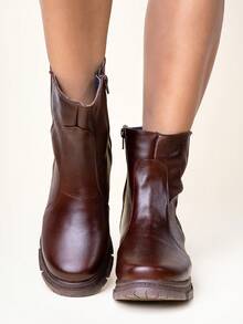 BOTIN DE PIEL GENUINA, COMODIDAD, PARA CASA Y OFICINA USALO TODO EL AÑO! - Marrón - Ver 3