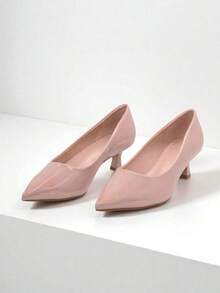 Fashionable & Comfortable High-End Plus Size Pointed Toe High Heel Shoes For Women - Nude Pink - View 3