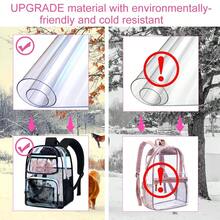 3PCS Clear Backpack, Women's Sequins Transparent Bookbag Set, Cute Heavy Duty See-Through School Bag For Teens And Elementary Students – Flower Black Love - 黑色 - 查看 7
