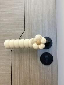 4-1 Pc Light Color Floral Door Handle Protector, Quiet Anti-Collision Door Guard, Static Electric Door Handle Protector To Prevent Damage To Walls And Door Locks, Suitable For Bathroom, Outdoor, Bedroom, Door Handles