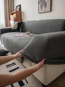 1 bộ bọc ghế sofa đa năng dùng được cả bốn mùa, bọc toàn bộ ghế sofa co giãn đa chức năng kèm vỏ gối cùng màu, có thể giặt máy, phù hợp cho phòng ngủ, phòng khách, văn phòng, dùng để che bụi cho đồ nội thất, trang trí nhà cửa. - Màu xám đen - Xem 9