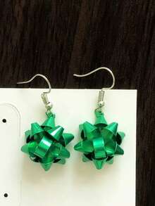 2pcs Fashionable Personalized Ribbon, Star & Planet Design Women's Earrings, Christmas Accessory