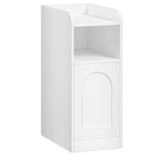 Hzuaneri Mesita de Noche, con Puerta Reversible, Compartimento Abierto, Ahorro de Espacio, Mesa Auxiliar, para Dormitorio y salón, 35 x 24 x 60 cm, Blanco