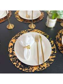 Gold Foil Hollow Placemat, Suitable For Various Party Decorations
