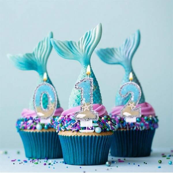 Oceanic Birthday Cake Candle Set - Seashell And Starfish Decorations For Beach Party