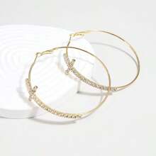 1 Pair & Unique Cross Design Women Hoop Earrings
