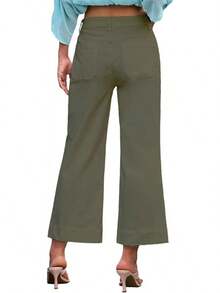 Wide Leg Jeans For Women  High Waisted Flare Jeans Cropped Pants Stretchy Baggyhalloween - màu xanh lá - Xem 2