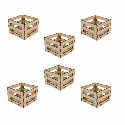 Huacal 10x10 MDF armable 6 piezas centros de mesa organización evento decoración fiesta artículos artesanía madera cajas decorativas regalos fiesta Navidad mesa armable