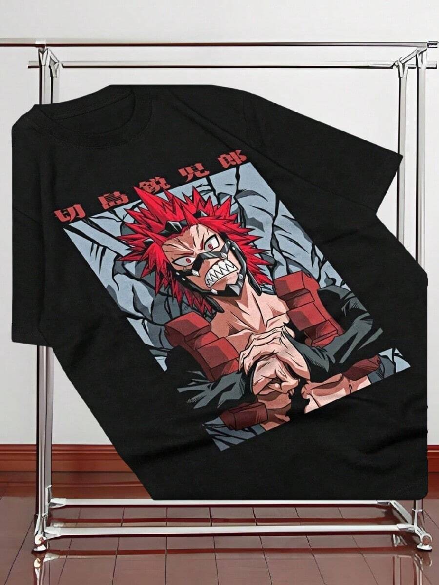 Eijiro Kirishima Hero Graphic T-Shirt  Boku No Hero Bakugo Unisex  Craphic T Shirts  Oversized T Shirt Women's Clothing - màu đen - Xem 1