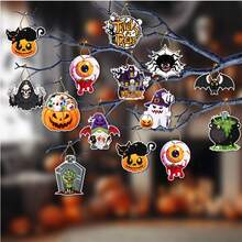 Decoración de fiesta de Halloween, tarjetas y adornos colgantes, decoración colgante de terror y horror para Halloween