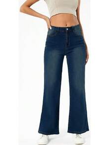 SperLucky Jeans, Straight Leg, Loose Wide Leg Denim Pantshalloween - màu xanh đậm - Xem 6
