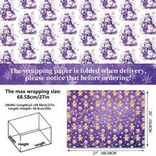 12pcs Purple Christmas Wrapping Paper Set With Snowman & Floral Designs - Festive Holiday Gift Wrap, No Accessories Included Christmas Pajamas Gifts Christmas Decor - Multicolor - View 9