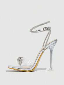GAN AI Women Heeled Sandals - Silver - View 4