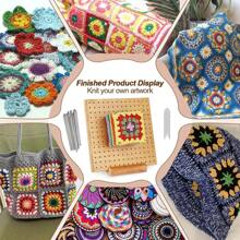 Premium Multi-Size Wooden Weaving Board, DIY Handcraft Tool, Modern Workbench Storage Rack, Firm Grip, Natural Wood Grain Design, Durable And Easy To Clean, Suitable For Knitting, Crocheting, Weaving, Stabilizing And Sorting Yarns - Multicolor - View 9